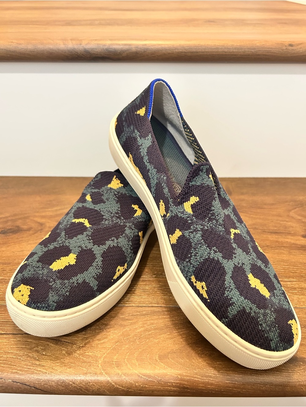 Rothy's Slip-On Knit Sneakers in Cheetah